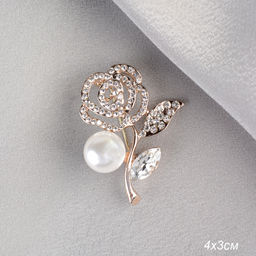 Брошь Роза с жемчугом / GM273-65 /уп 30/ - Галеонтрейд фото 2