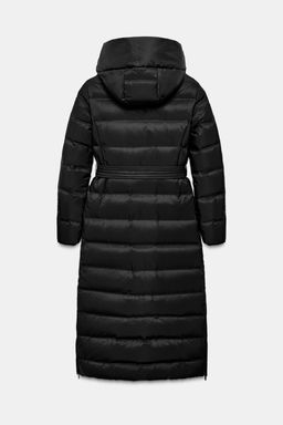 HOODED BELTED WATER-REPELLENT WINDPROOF DOWN PUFFER JACKET - Zara фото 9