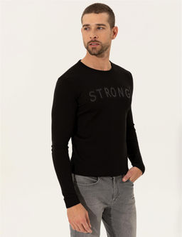 Siyah Slim Fit Bisiklet Yaka Triko Kazak - Pierre cardin фото 3