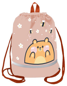 Мешок д/обуви LOREX KIDS COOKIE BEAR 42x34 см бежев. 1 отд. с бол. карманом на молнии с ру...