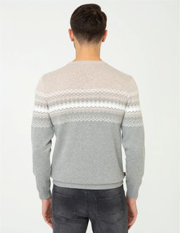 A__k Gri Melanj Slim Fit Fermuarl_ Triko H_rka