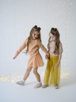 Легинсы для девочки цветы, персик - Lesi kids фото 20