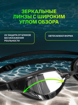 Очки для плавания ONLYTOP, с зеркальными линзами, беруши, набор носовых перемычек