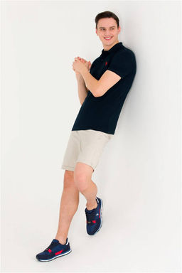 U. S. Polo Assn Мужская темно-синяя базовая футболка с воротником-поло - U.s. polo assn фото 10