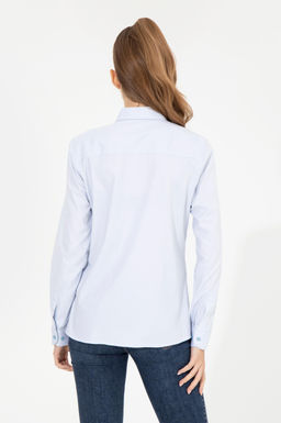 U. S. Polo Assn Женская голубая базовая рубашка с длинным рукавом - U.s. polo assn фото 5