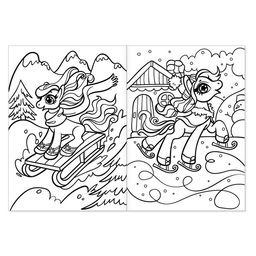 Раскраски для девочек набор Пони, 4 шт. по 16 стр., формат А4