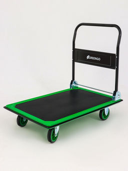 Тележка платформенная складная, для перевозки грузов, нагрузка до 300 кг, сталь, Greengo Тележка платформенная складная, для перевозки грузов, нагрузка до 300 кг, сталь, Greengo