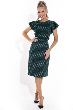 Платье Барселоника (горох изумрудный) - Эльза фото 6
