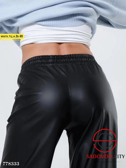 Женские кожаные брюки прямые - Bruno фото 3