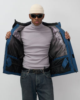 Горнолыжная куртка мужская зимняя синего цвета 7611S - Mtforce фото 9