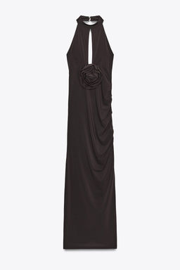 HALTERNECK DRESS WITH FLOWER - Zara фото 14