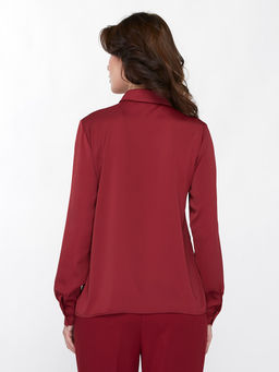 Блузка с галстуком OD-881-6 бордовый - Tantino фото 4