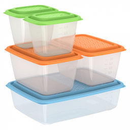 Контейнер для продуктов Гурман-2 набор 5шт: 0,56л 2шт, 1,5л 2шт, 2,7л, полипропилен, подходит для СВЧ и заморозки (Россия)