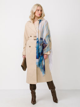 Большой, мягкий, тонкий и очень нежный двусторонний палантин с рисунком в стиле арт-деко - Tantino фото 2