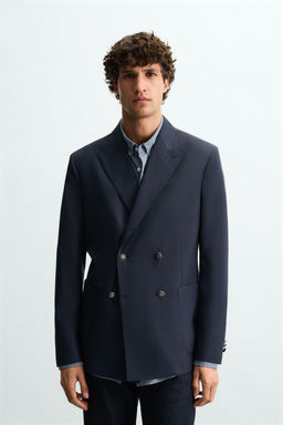 DOUBLE-BREASTED WOOL BLEND BLAZER - Zara фото 11
