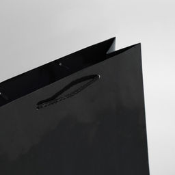 Пакет подарочный ламинированный, упаковка, черный, M 24 х 29 х 9 см