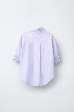 STRIPED POPLIN SHIRT AND RIBBED T-SHIRT PACK - Zara фото 3