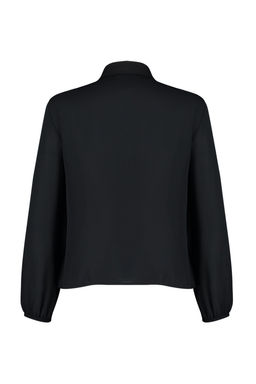 TRENDYOLMILLA Siyah C?kar?labilir Fiyonklu Regular Normal Kal?p Dokuma Gomlek TWOAW24GO00164  фото 8