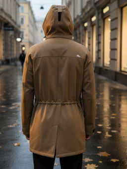 Парка спортивная мужская с капюшоном softshell бежевого цвета 9565B - Mtforce фото 44