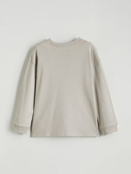 Bisiklet Yaka Bask?l? Erkek ?ocuk Sweatshirt