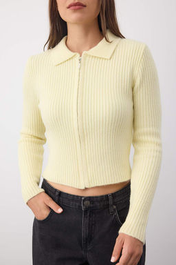 Wardrobe Essentials Gri Yumusak Dokulu Fermuarl? Triko H?rka | TWOAW26HI00177 - Trendyolmilla фото 11