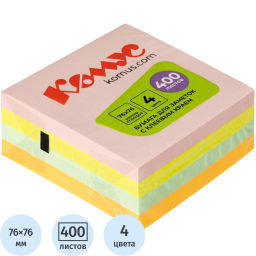 Стикеры КОМУС с клеев.краем Куб 76х76 неон.цвета 400л  фото 2