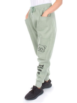 5663 MENTHOL Брюки спортивные женские с начесом (50% хлопок, 50% полиэстер) - Фабричный китай фото 3