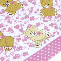 "Япония-2078" Полотенце махровое 50х90см, плотность 300гр/м2, 100% хлопок, "Мишки", розовый, Bolangde (Китай)