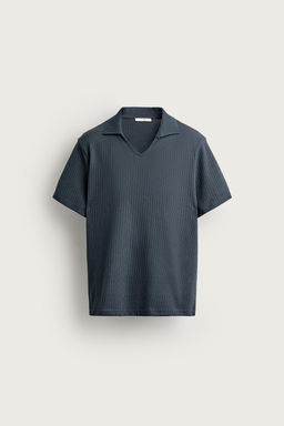 POLO REGULAR FIT ESTRUCTURA CALADOS / Plomo - Zara фото 5