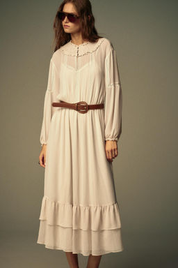 COTTON GAUZE DRESS WITH BELT - Zara фото 2