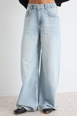 Mavi Y_ksek Bel Ekstra Wide Leg Palazzo %100 Pamuk Non-Stretch Jeans TWOSS25JE00179 - Trendyolmilla фото 4