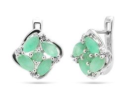 Серьги из серебра изумруд, Ромейн