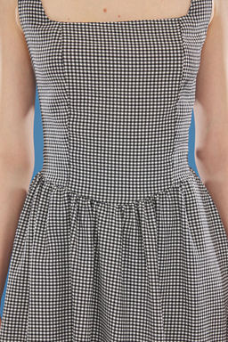 Siyah Potikareli Etegi Belden Ac?lan Balen Detayl? Mini Dokuma Elbise TWOSS25EL00299 - Trendyolmilla фото 4