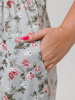 Трикотажное платье серые розы КП-02 (13)