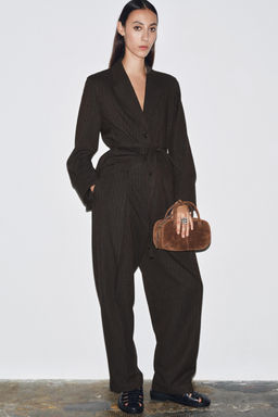 HERRINGBONE BLAZER WITH BELT ZW COLLECTION - Zara фото 6