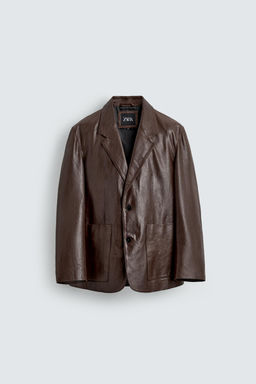LIMITED EDITION LEATHER BLAZER - Zara фото 7