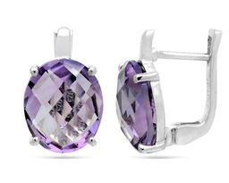 Серьги из серебра аметист, Полина