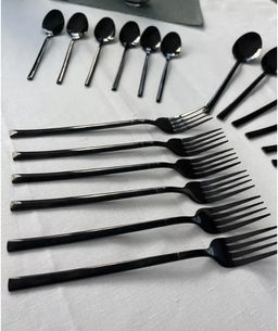 Набор черных глянцевых вилок 6 штук