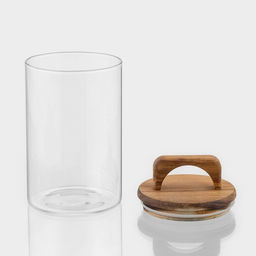Банка для хранения сыпучих Вуд, 950 мл, 1020 см, с деревянной крышкой, стекло - Simaland фото 2