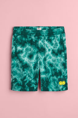 Pantal?n corto en tejido rizado Relaxed Fit