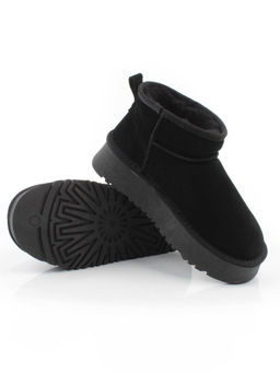 04-PF8520-1 BLACK Угги женские (натуральная замша, 100% шерсть)