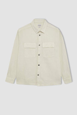 Куртка-рубашка с длинными рукавами и воротником-поло Relax Fit - Defacto фото 7