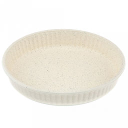 "Боркам (Borcam)" Форма стеклянная жаропрочная 1,72л, д26см, h5см, волнистый бортик, антипригарное покрытие, кремовый, цветная коробка, Pasabahce (Турция)