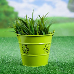 Цена за 2 шт. Кашпо «Ведёрко Леви», 10×10×10 см, зелёное