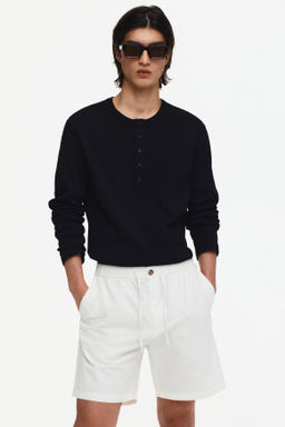 Pantal?n corto en mezcla de lino Regular Fit - H&m фото 7
