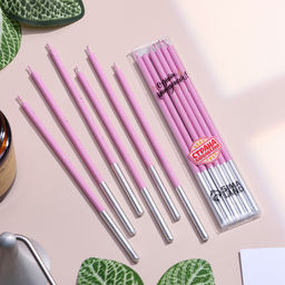 Цена за 2 шт. Свечи для торта «Исполнение желаний», 15 см, 6 шт., лавандовый цвет