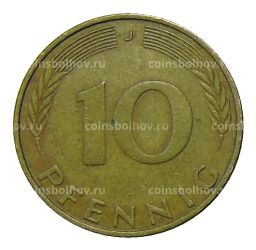 Монета 10 пфеннигов 1971 года J Германия