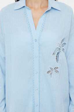 Mavi Dokuma Nak?sl? 100% Pamuk Gomlek TBESS24GO00045