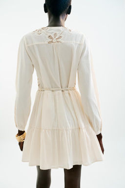 EMBROIDERED TEXTURED DRESS - Zara фото 6