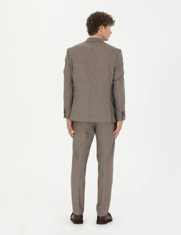 A__k Kahverengi Slim Fit Tak_m Elbise